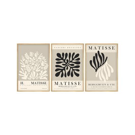 Wallity Huhu257 Cuadro Decorativo Enmarcado MDF y Madera Maciza 50 x 35 cm (3 Piezas)